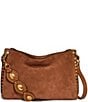 AIMEE Roma Suede Double Entry Crossbody Shoulder Bag, Color:Chestnut - Image 1