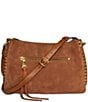 AIMEE Roma Suede Double Entry Crossbody Shoulder Bag, Color:Chestnut - Image 2