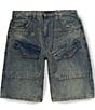 Akoo Marvin Multi Pocket Riveted Denim Shorts - Image 1
