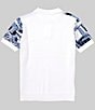 AKOO Relaxed Fit Short Sleeve Jacquard Front Panel Knit Sweater Polo - Image 2
