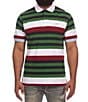 AKOO Hampton Stripe Colorblock Short Sleeve Polo Shirt - Image 1