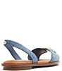 Color:Denim Blue - Image 3 - Agreinwan Denim Slingback Flat Sandals