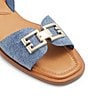 Color:Denim Blue - Image 6 - Agreinwan Denim Slingback Flat Sandals