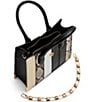 Color:Black - Image 3 - Alenanax Snakeskin and Metallic Satchel Bag