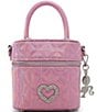Color:Bright Pink - Image 1 - Barbie Vanity Iridescent Top Handle Crossbody Bag