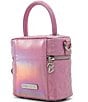 Color:Bright Pink - Image 2 - Barbie Vanity Iridescent Top Handle Crossbody Bag