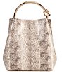 ALDO Bienkaa Medium Snake Print Handle Bucket Bag - Image 2