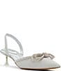 Color:Silver - Image 1 - Boucletta Glitter Rhinestone Bow Slingback Dress Pumps