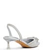 Color:Silver - Image 3 - Boucletta Glitter Rhinestone Bow Slingback Dress Pumps