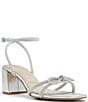 Color:Silver - Image 1 - Bouclette Rhinestone Bow Dress Sandals
