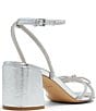 Color:Silver - Image 3 - Bouclette Rhinestone Bow Dress Sandals