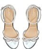 Color:Silver - Image 5 - Bouclette Rhinestone Bow Dress Sandals