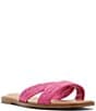 Color:Bright Pink - Image 1 - Caria Raffia Flat Slides