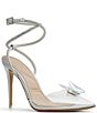 Color:Silver - Image 1 - Chrysalis Butterfly Clear Vinyl Rhinestone Strap Dress Pumps