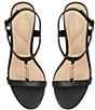 Color:Black - Image 5 - Clelia Leather Chain T-Strap Dress Sandals