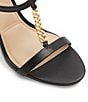Color:Black - Image 6 - Clelia Leather Chain T-Strap Dress Sandals