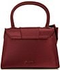 ALDO Decadencee Small Satin Bow Top Handle Satchel Bag, Color:Dark Red - Image 2