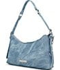Color:Blue - Image 3 - Denim Faralaelia Shoulder Bag