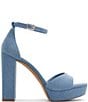 Color:Denim Blue - Image 2 - Enaegyn 2.0 Denim Ankle Strap Platform Block Heel Sandals