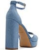 Color:Denim Blue - Image 3 - Enaegyn 2.0 Denim Ankle Strap Platform Block Heel Sandals