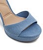 Color:Denim Blue - Image 6 - Enaegyn 2.0 Denim Ankle Strap Platform Block Heel Sandals
