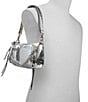 Color:Silver - Image 5 - Everyday Metallic Croco Crossbody Shoulder Bag