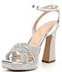 Color:Silver - Image 4 - Glimma Metallic Rhinestone Platform Dress Sandals