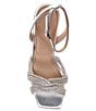 Color:Silver - Image 5 - Glimma Metallic Rhinestone Platform Dress Sandals