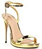 Color:Gold - Image 1 - Kat Patent Ankle Strap Sandals