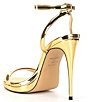 Color:Gold - Image 3 - Kat Patent Ankle Strap Sandals