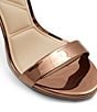 Color:Mirror Bronze - Image 5 - Katelina Metallic Patent Ankle Strap Platform Dress Sandals