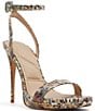 Color:Brown Multi Patent - Image 1 - Katelina Printed Patent Ankle Strap Dress Sandals