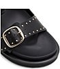 Color:Black - Image 6 - Kravis Leather Studded Double Banded Sandals