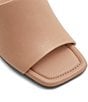 Color:Beige - Image 6 - Meshka Leather Block Heel Dress Slides