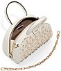ALDO Michellie Pearl Floral Top Handle Chain Satchel Bag, Color:White - Image 3