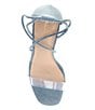 Color:Denim - Image 5 - Onardonia Denim Strappy Ankle Wrap Clear Lucite Heel Sandals