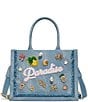 ALDO Paradise Denim Embellished Tote Bag - Image 1