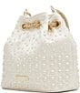 Color:White - Image 2 - Pearlilyx Pearl Embellished Drawstring Bucket Bag