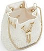 Color:White - Image 3 - Pearlilyx Pearl Embellished Drawstring Bucket Bag
