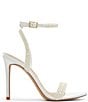 Color:White - Image 2 - Perlea Pearl Beaded Ankle Strap Dress Sandals