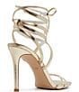 Color:Metallic Champagne - Image 3 - Phaedra Metallic Ankle Wrap Dress Sandals