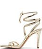Color:Metallic Champagne - Image 4 - Phaedra Metallic Ankle Wrap Dress Sandals