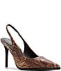 ALDO Samantha Snake Embossed Pointed Toe Slingback Pumps - Image 1