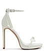 Color:White - Image 2 - Serene Pearl Bow Ankle Strap Dress Sandals
