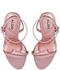 Color:Glitter Pink - Image 5 - Tiffania Heart Heel Ornament Glitter Strap Dress Sandals