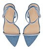 Color:Blue - Image 5 - Tulipa Denim Rhinestone Strap Dress Sandals