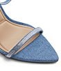 Color:Blue - Image 6 - Tulipa Denim Rhinestone Strap Dress Sandals