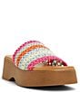 Color:Crochet/Multi - Image 1 - Yassu Crochet Platform Slide Sandals