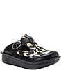 Alegria Classic Natural Instinct Animal Print and Leather Clogs - Image 1