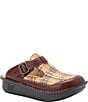 Alegria Classic Timberloom Leather and Plaid Clogs - Image 1